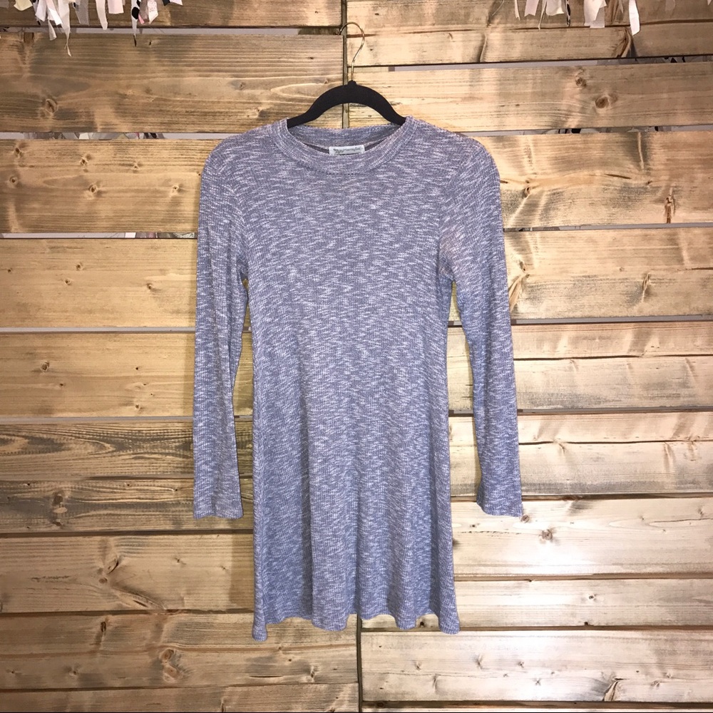 Blue Gray Long Sleeve Dress