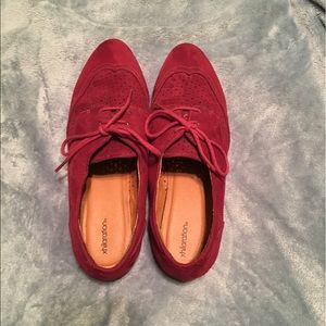 PURPLE SUEDE OXFORDS - Women's Size 11