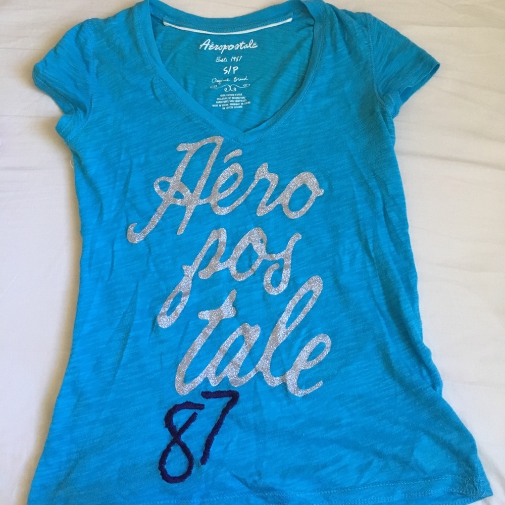 Aeropostale Blue Print Tshirt Size Small