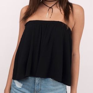 Tobi black strapless top