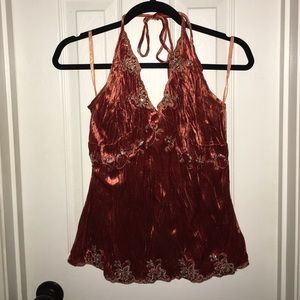 Copper Sequence Halter Top