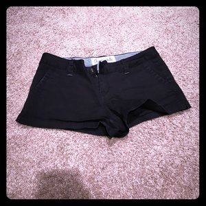 Matte black short shorts with back slit pockets!