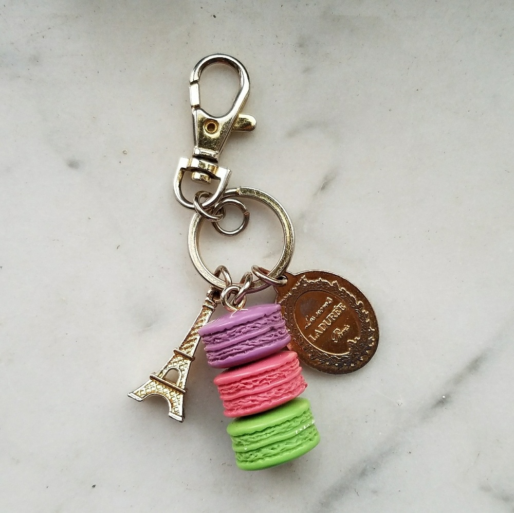 Laduree key chain bag charm purple Eiffle Tower
