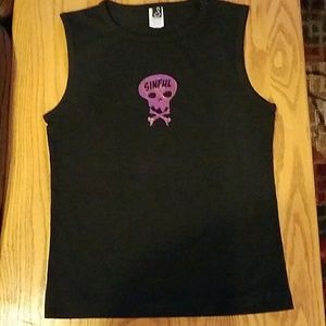 SINFUL BLACK TEE SHIRT!!! SUPER CUTE SIZE L !!!