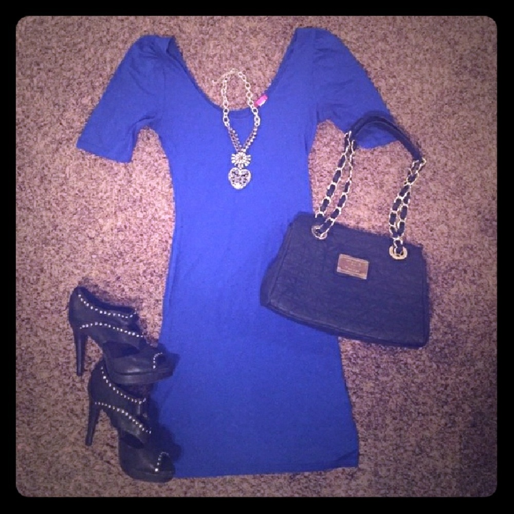 Cobalt blue bodycon dress