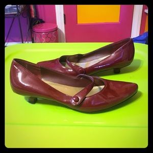 Candy Apple Red Mini Slip On Heels