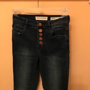 Bullhead super high rise skinniest button up jeans