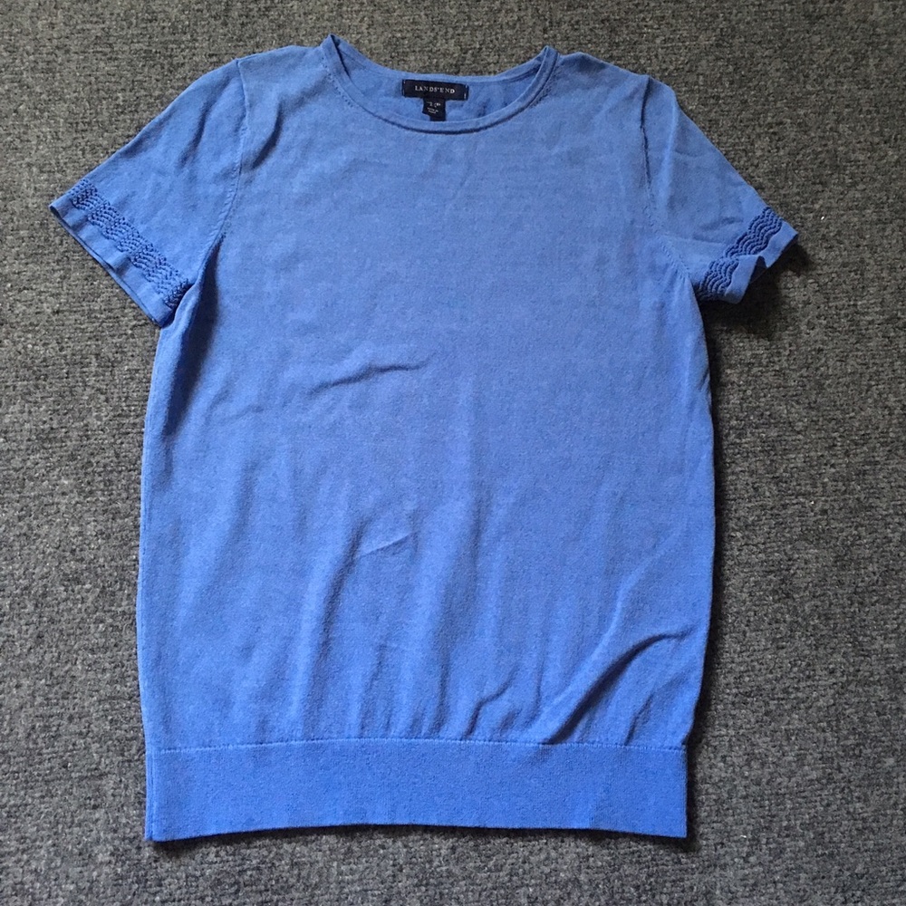 Lands' End blue blouse t