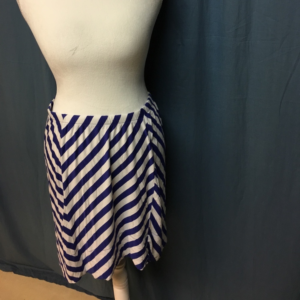 Merona blue and white striped cotton skirt