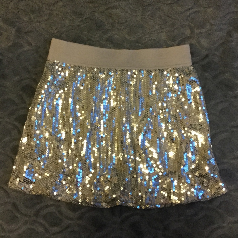 SO silver sequin skirt