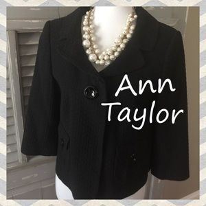 Ann Taylor Black Bolero Style Jacket Size 8