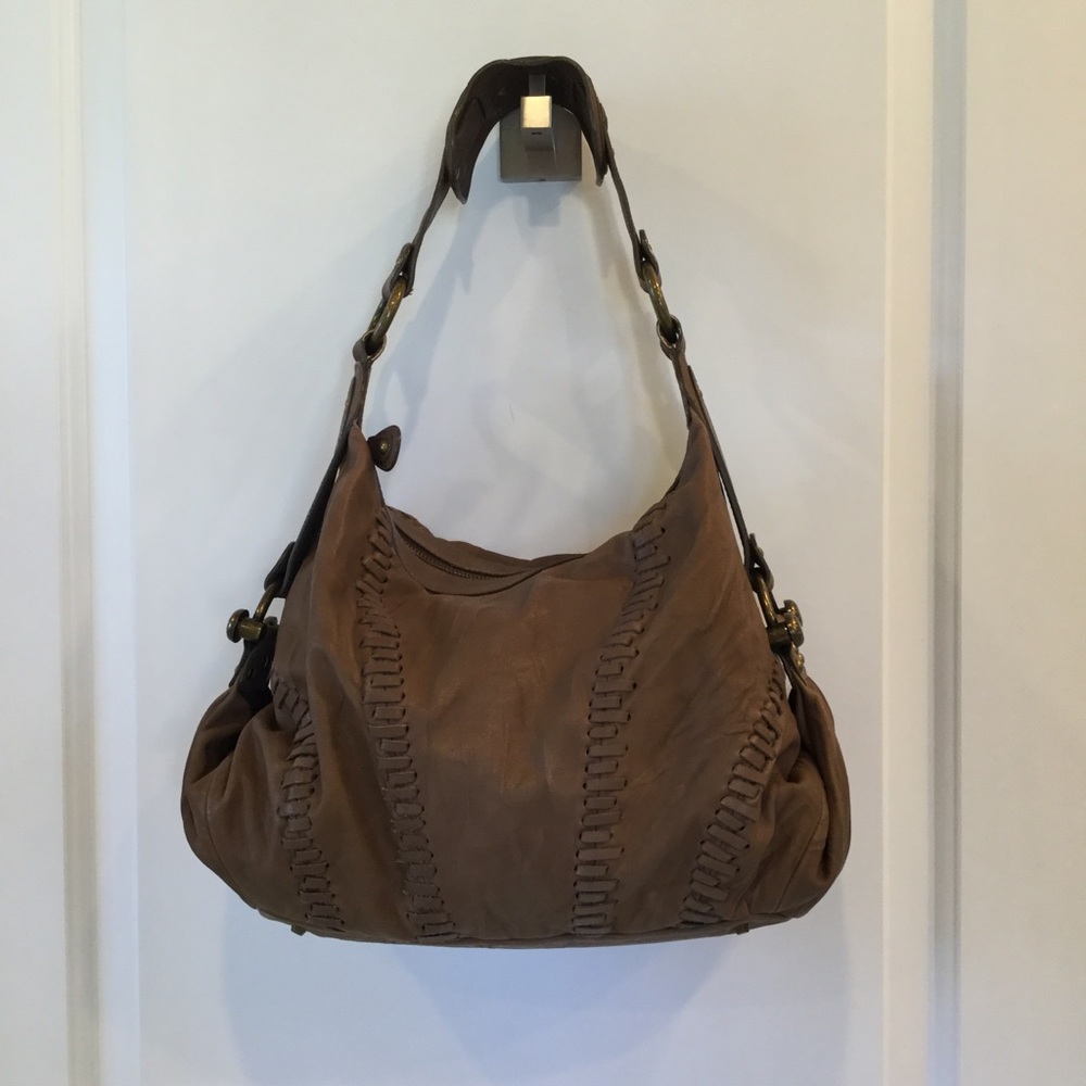 BCBG Boho Leather Shoulder Bag