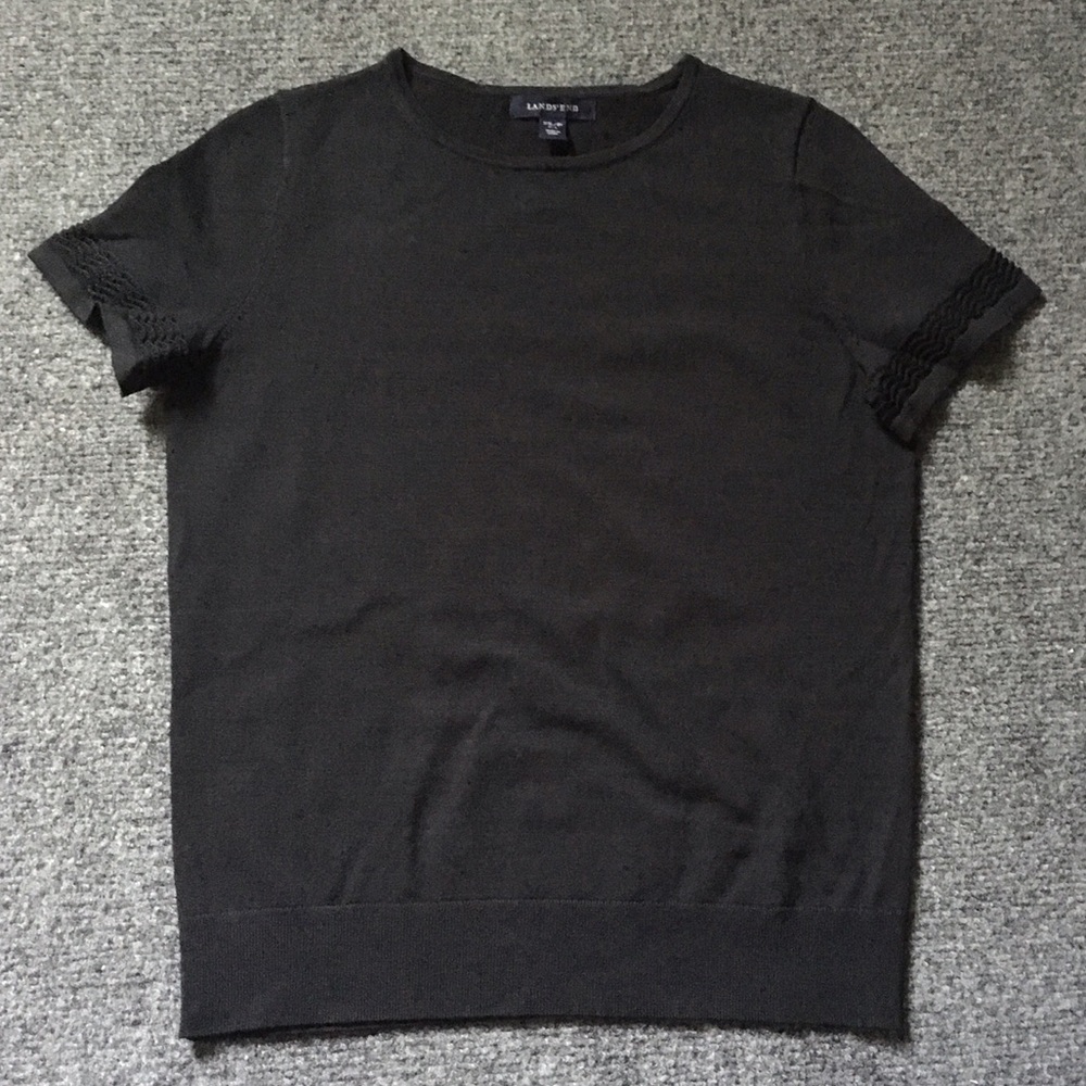 Lands' End black blouse t