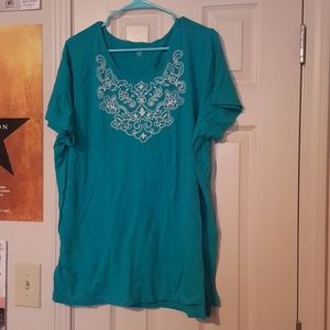 Teal Scoop Tee