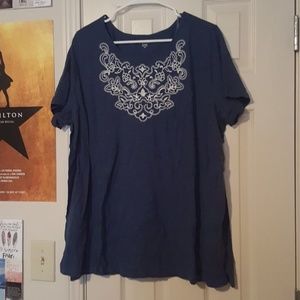 Tribal Print Navy Tee