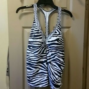 Antonio Melani Zebra Tankini Bathing Top Razorback