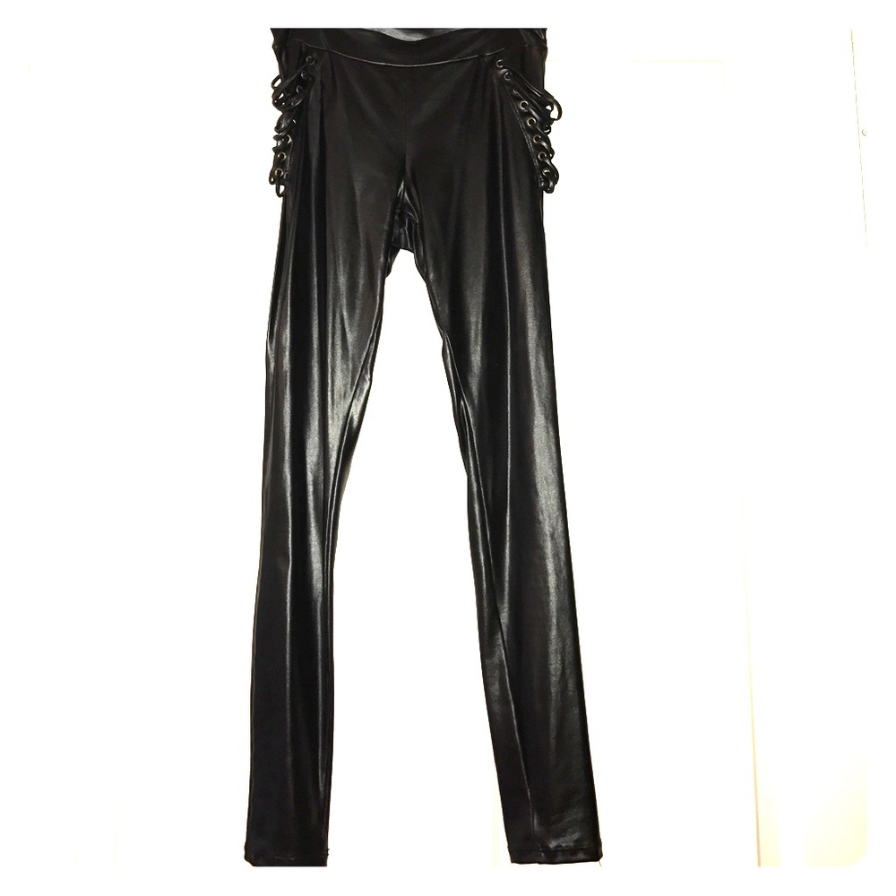 bebe Black Leggings With Lace Up Sides🔥🔥