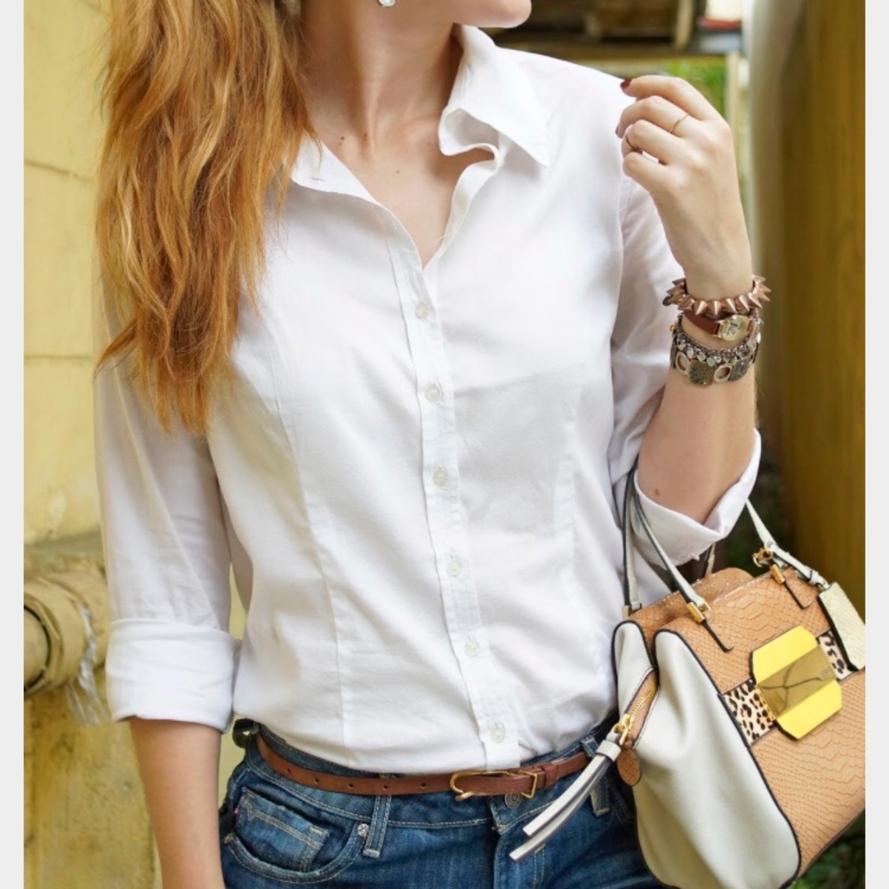 White button-up shirt