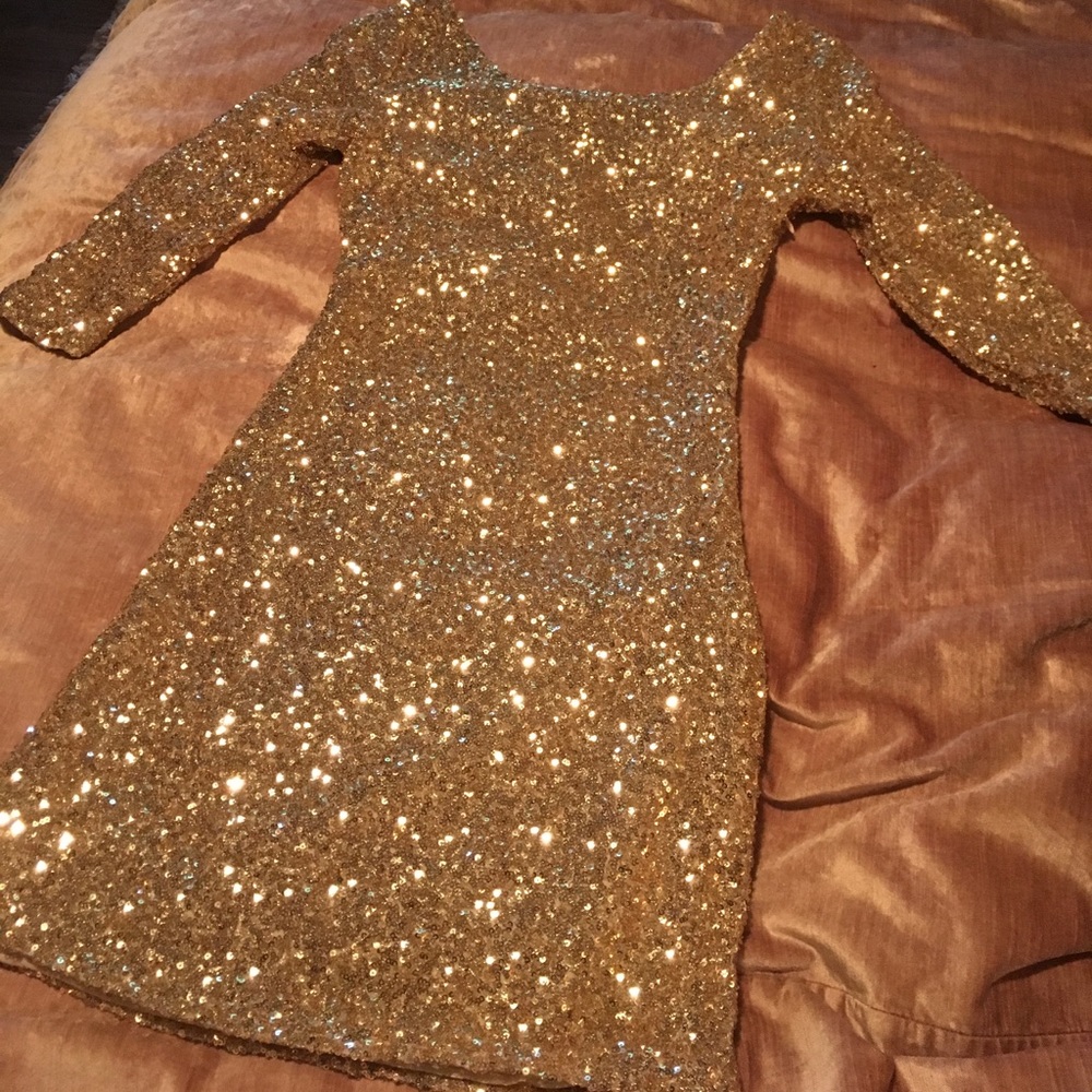 Sequin gold dress