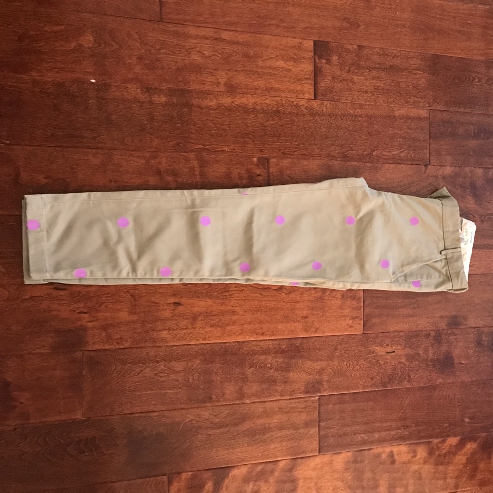 Jcrew crewcuts Polka dot khaki pants 14