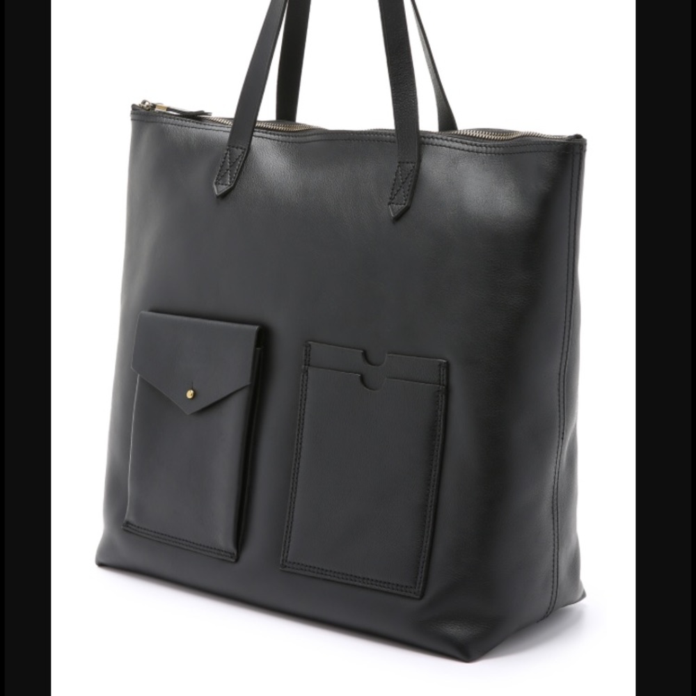 Black Madewell Transport Zip Tote with Pockets