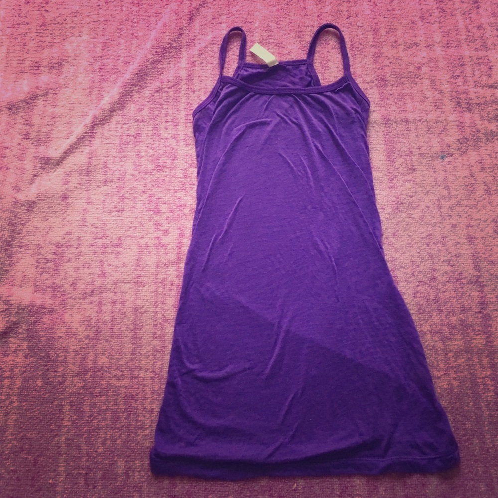 See-through-ish purple spaghetti strap