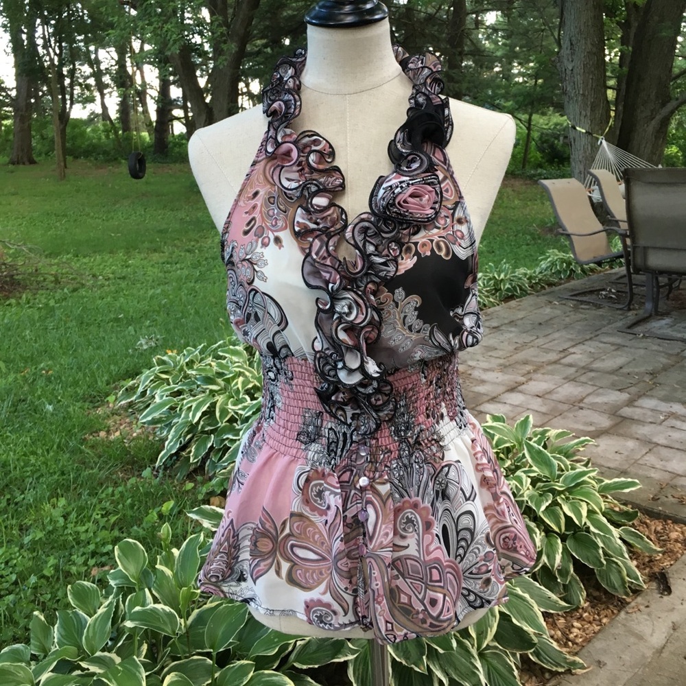 Halter Style Print Blouse (Top)