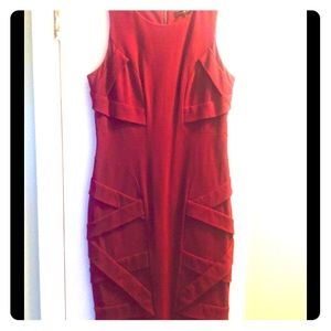 Sleeveless knee high burgundy dress