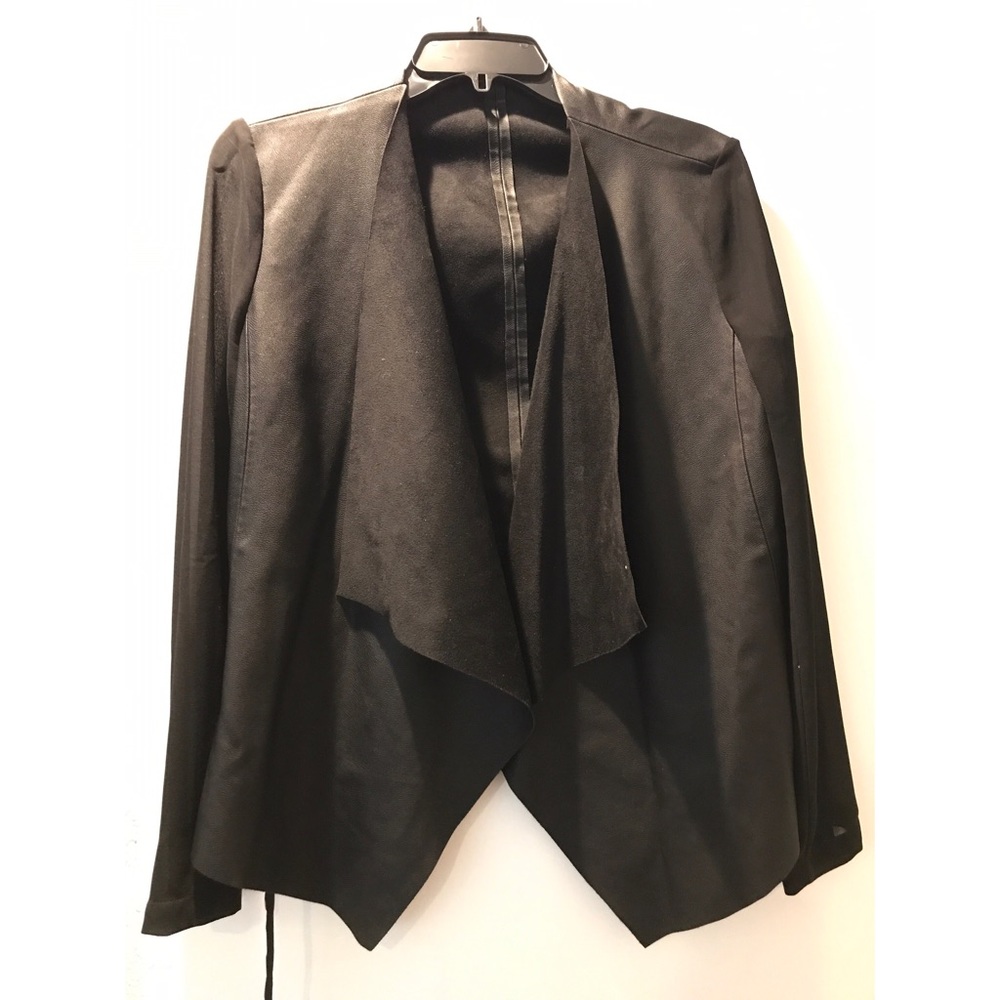 Faux leather and mesh jacket