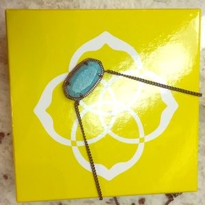 Large Pendant Kendra Scott Gun Metal/Turquoise