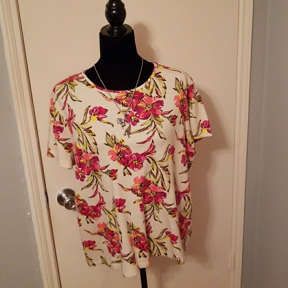 Croft & Barrow Floral Print Short Sleeve Shirt