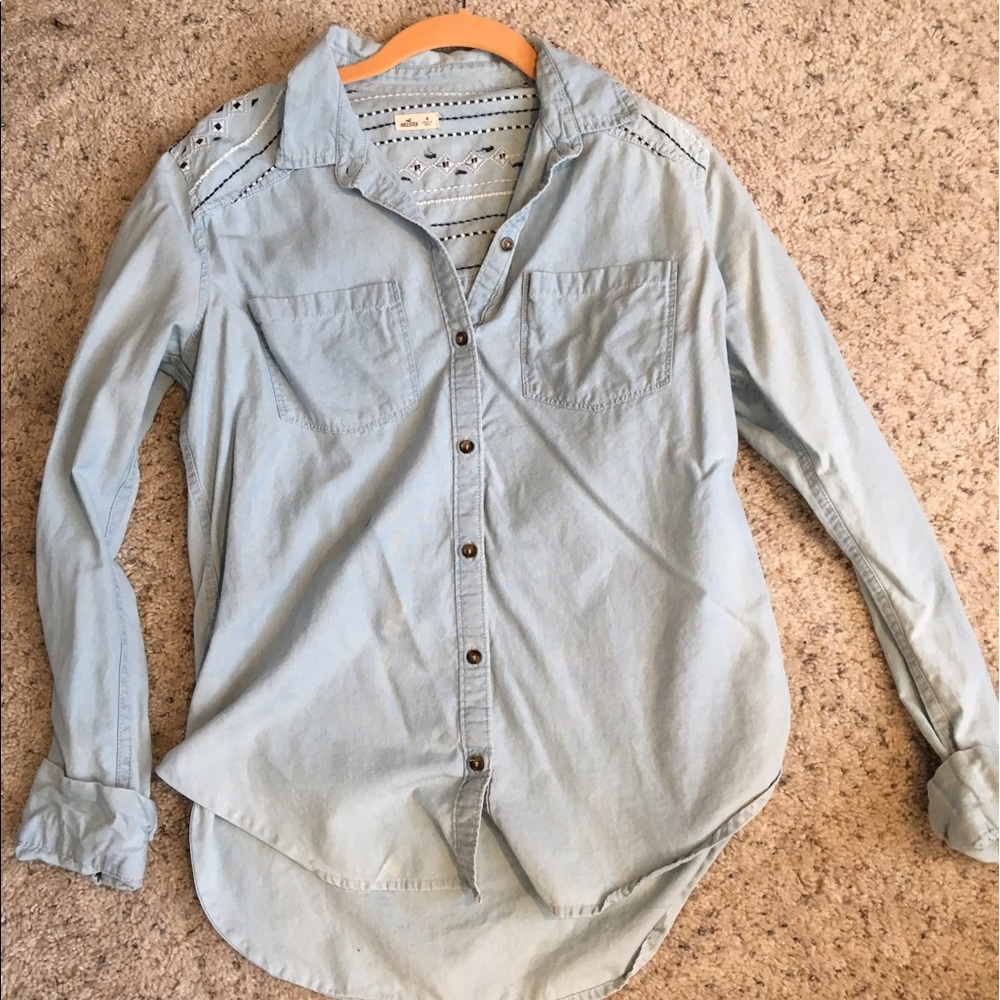 Hollister chambray with embroidery