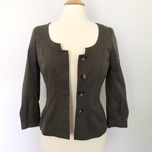 Theory Army Green Button down blazer top