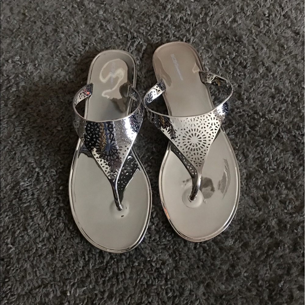 NWOT BCBGeneration Silver Sandals