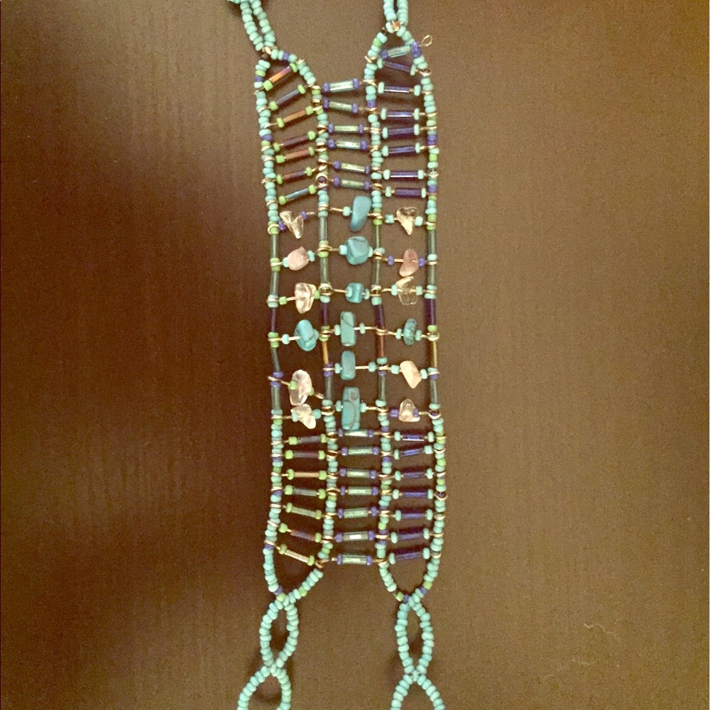 Vintage Turquoise Beaded Cuff Bracelet