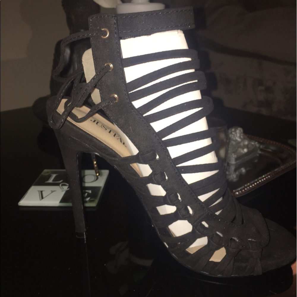 Strappy Black Heels