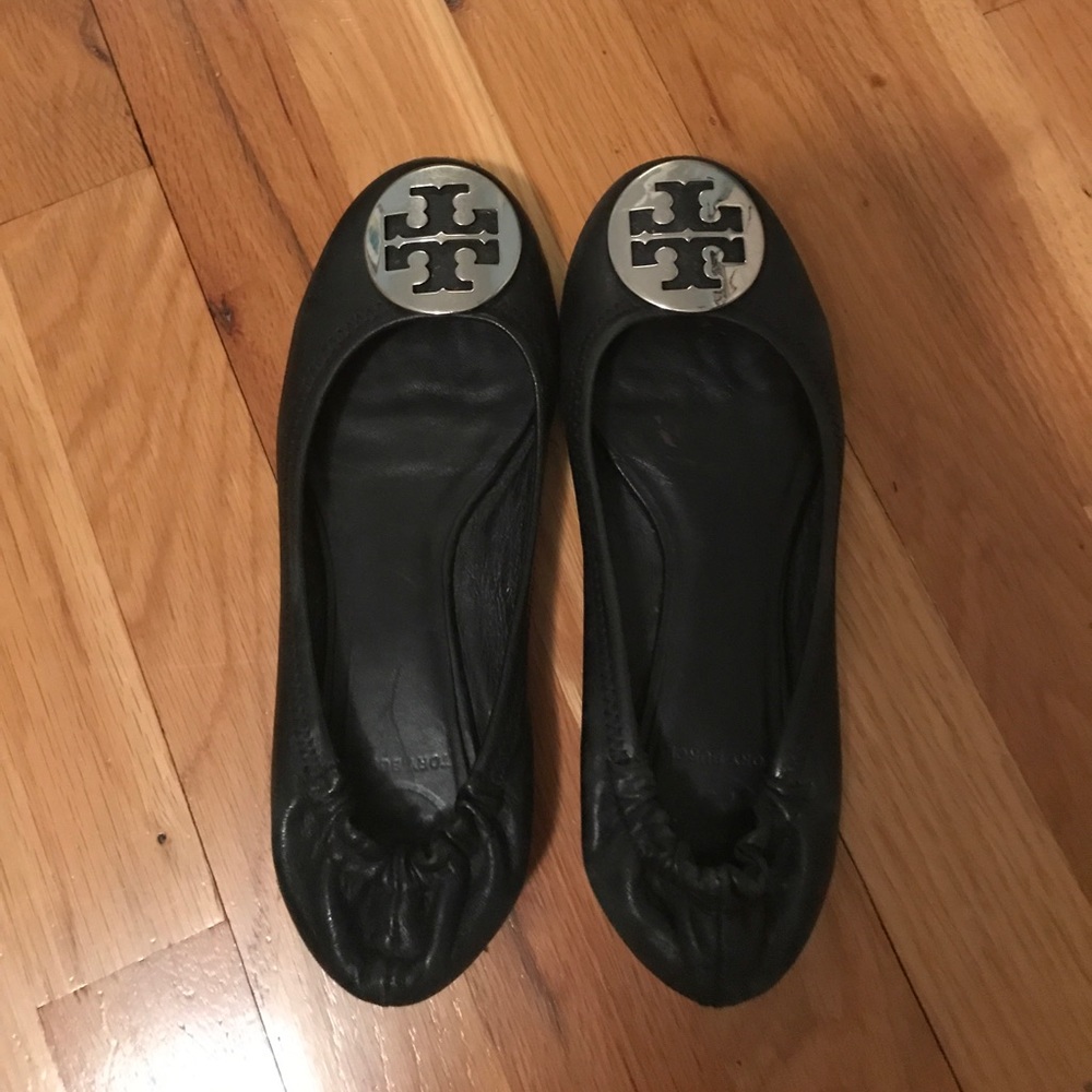 Tory Butch flats with silver buckle
