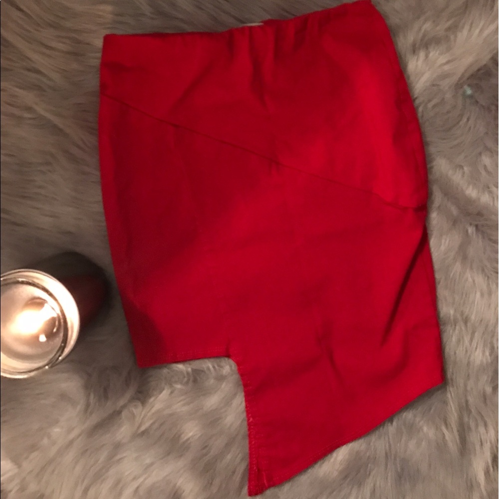 Red Skirt with Slit