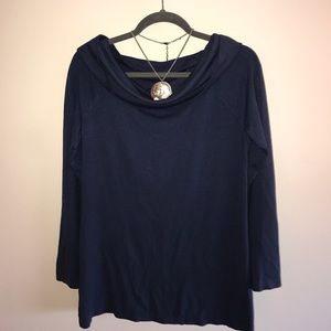 Ann Taylor Cadet Blue Cowl Neck Sweater