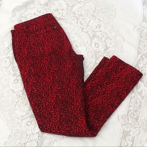 Red Leopard Print Skinnies