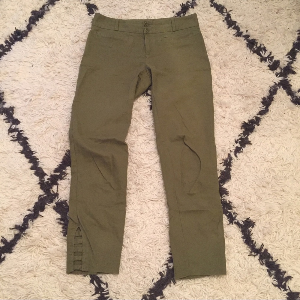 Green ankle pants from anthropologie