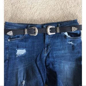 ASOS Leather Double Buckle Western Belt