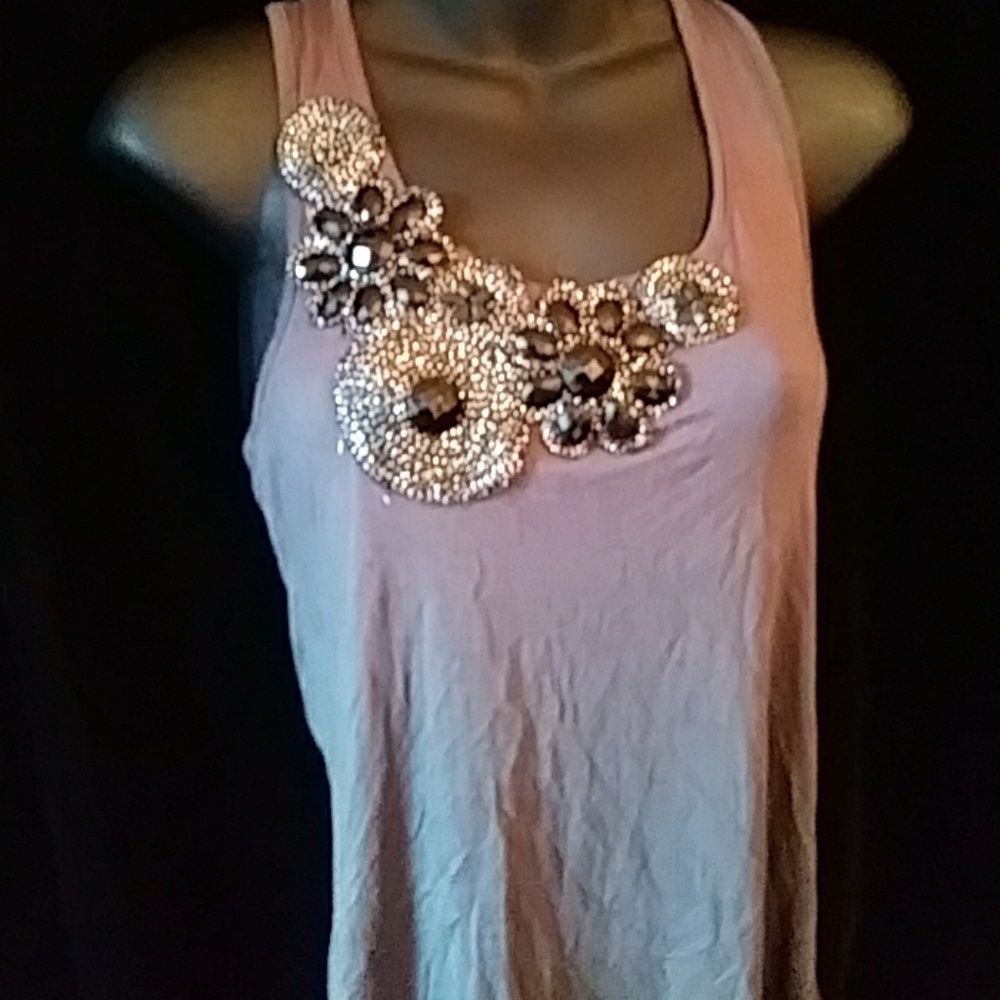 cmm black tank top with embellishments-size L