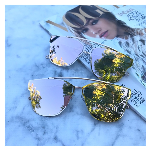 Kelani Rose Gold Mirrored Sunglasses - Picture 3 of 7