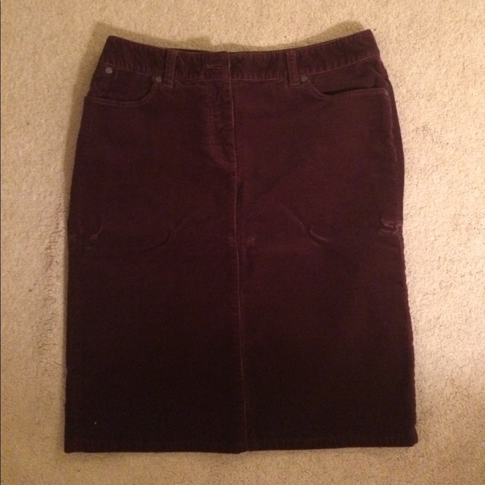 Talbots Eggplant Corduroy Pencil Skirt