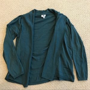 Blue/green open cardigan