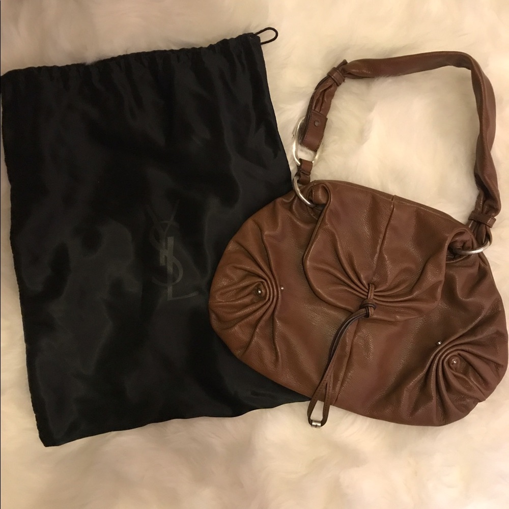 Authentic Yves Saint Laurent brown handbag