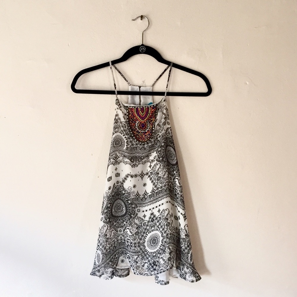 Francesca's Paisley Beaded Tank