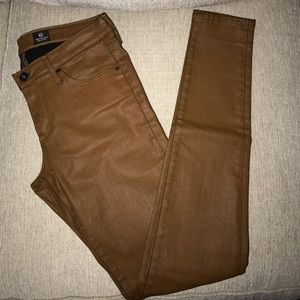 Ag Adriano Goldschmied Jeans - AG Jeans - Brown coated denim; size 27 NEVER WORN Ag Adriano Goldschmied Jeans - AG Jeans - Brown coated denim; size 27 NEVER WORN