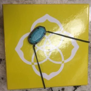 Kendra Scott Dylan Gun Metal/Turquoise